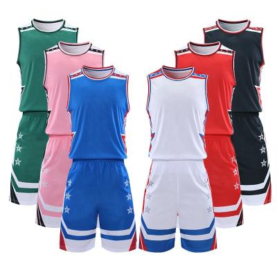 China Breathable New 2022 Season Basketball Teams Wear Practice Set Men's Sport Tank Top Set Mesh Uniform Custom Made for sale