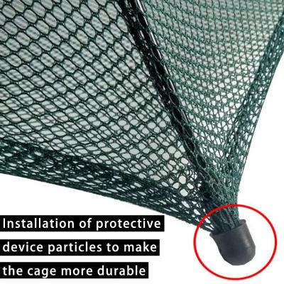 China New Monofilament 4-8 Hole Crawfish Automatic Ground Fishing Net Reinforced Nylon Net Outdoor Folding Fishing Equipment for sale