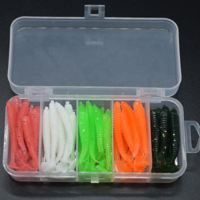 China Bait Wobbler 50Pcs/Box Fishing Lure 5CM Swimbait Soft Lure Artificial Bait Threads T-tail Soft Insect Tackle Bionic Bait Fishing Tackle for sale