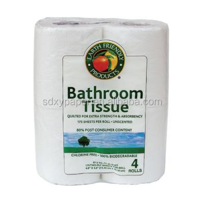 China Recycled Pulp Toilet Paper Roll Cheap White Tissue Paper, Hotel Bathroom Toilet Paper for sale