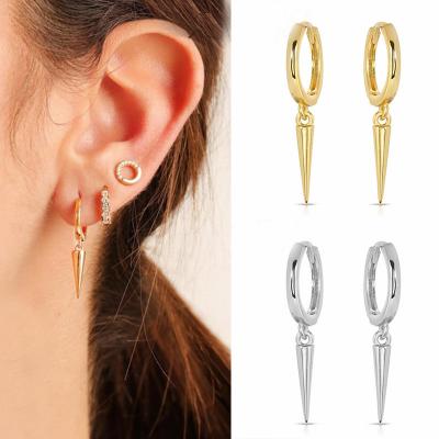 China MEENOY 925 Cute Silver Earring Spike Circle Earrings For Women Earrings With Spike Charm, Small Tiny Gold Gold Circle Earrings for sale