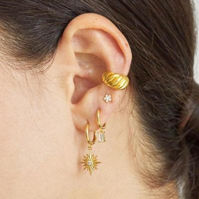 China MEENOY FASHIONABLE circle earrings 925 silver earring Zircon drop personality geometric earrings for sale