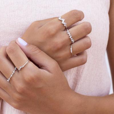 China Popular Fashion MEENOY Crystal Ring 925 Style CZ Cute Silver Minimalist Jewelry Fashion Ring For Women Birthday Gift Wedding Party for sale