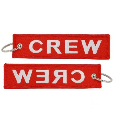 China Custom Ethiopian Crew Embroidery Fabirc Airline Key Chain for sale