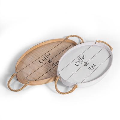 China Europe Simple Wooden Tray with Hemp Rope Handle - Indirect Order for sale