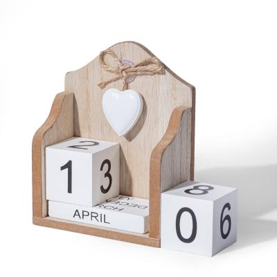 China Holiday decoration & Gift Family Decoration White Wooden Calendar - Indirect Order for sale