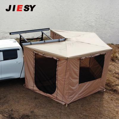 China Larger Sector Cross Country SUV Side Tent Shading Camping Waterproof Tent 270 Degree Fox Wing Side Tent Top Roof Tent for sale