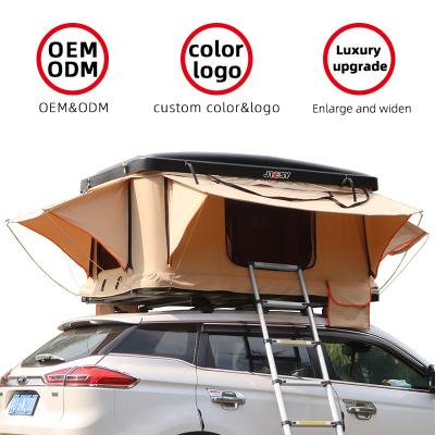 China 2023 new roof shell car suv tent raised roof waterproof sleeping tent luxury hard outdoor camping 1-3 person for sale