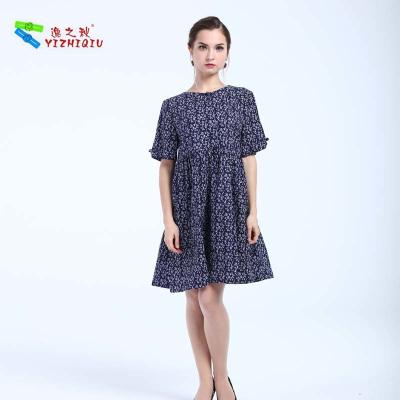 China Soft Short Cotton Summer Dresses , Floral Cotton Dresses Fit And Flare Silhouette for sale