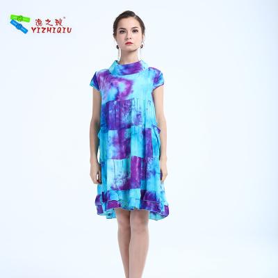 China Natural Waistline Short Cotton Summer Dresses Ladies Trendy Floral Dresses for sale