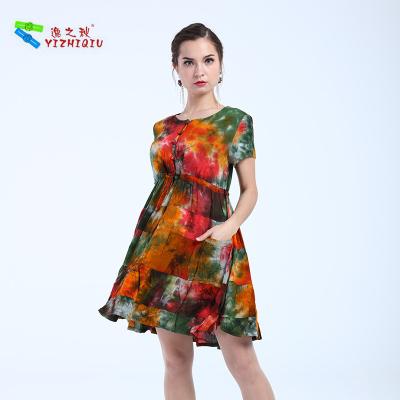 China Embroidery Floral Womens Midi Dress , Cotton Midi Summer Dress Latest Patterns for sale