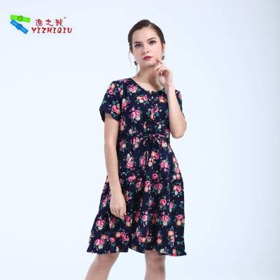 China Custom Made Cotton Short Sleeve A Line Dress None Decoration For Tall Women for sale