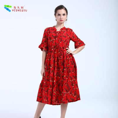 China Soft Half Sleeve Plus Size Cotton Summer Dresses For Pregnant Woman for sale