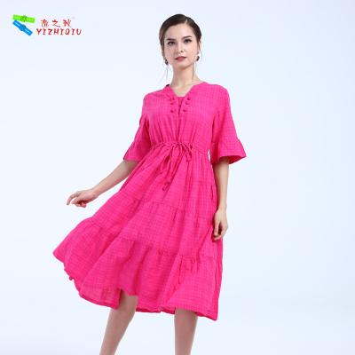 China 100 Cotton Plus Size Womens Clothing , Short Summer Dresses For Plus Size Ladies for sale