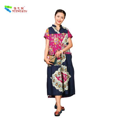 China OEM ODM Acceptable Long Cotton Summer Dresses Chinese Element Printed for sale