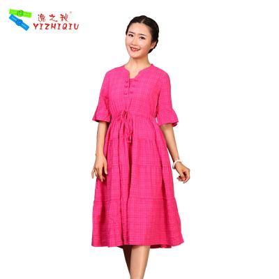 China Comfortable Cotton Summer Clothing Ladies Dresses Washable , Mid - Calf Length for sale