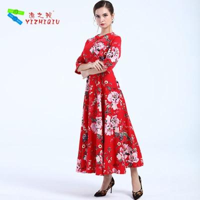 China Latest Design Embroidered Chinese Style Dress for sale