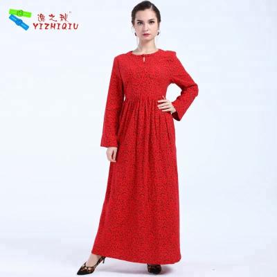 China YIZHIQIU Women Casual Muslim Abaya Long Sleeve Long Dresses CE Apporved for sale