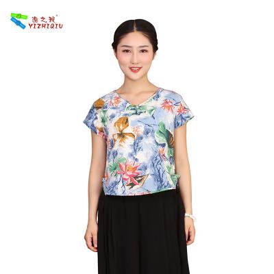 China V Neck Original Chinese Style Blouse Customized Modified Shirts For Ladies for sale