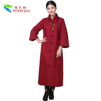 China Graceful Regular Sleeve Chinese Quilted Coat , Women Cotton Embroidered Jacket for sale