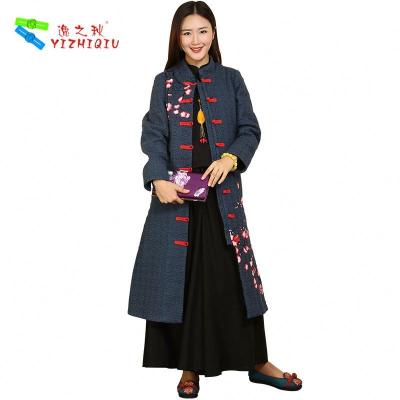 China Comfortable Chinese Traditional Coat , Cotton Long Winter Coats For Ladies for sale