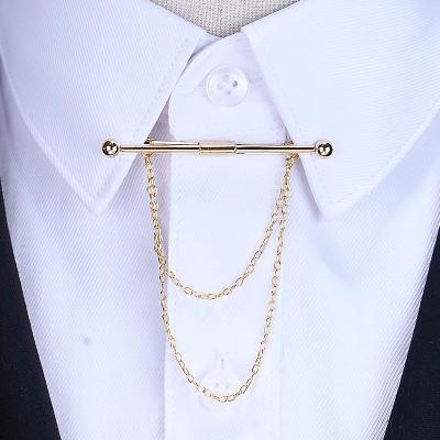 China Office/Clasp High-End Men's Chain Tassel Brooch Fashion Personality Jewelry Brooch Collar Shirt Button Brooch Pin for sale