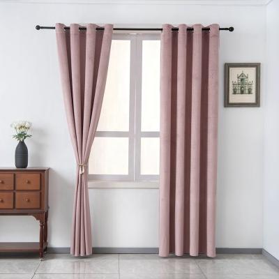 China Hot Selling Durable Custom Modern Polyester Window Solid Velvet Embossing Curtains For Living Room for sale