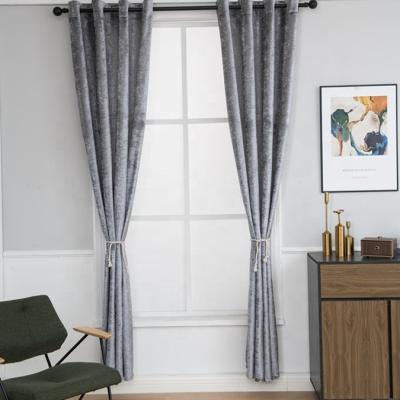 China New Living Room High Shade Window Durable Modern Luxury Fashionable Grommets Solid Velvet Curtain for sale