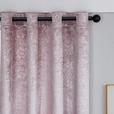 China Factory Manufacturer New Modern Silver Aluminum Pink Shade Velvet Blind Curtains For Living Room Window for sale