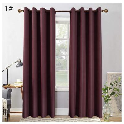 China Modern wholesale high quality durable polyester window solid blackout curtains for bedroom for sale