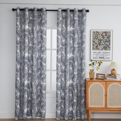 China America Country Style Hot Sale Custom Modern Polyester Grommet Printed Blackout Curtains For Living Room Window for sale