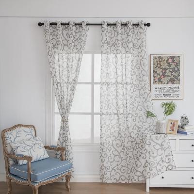 China Modern Custom Design Simple Modern Durable Polyester Bedroom Printed Pure Home Window Curtains for sale