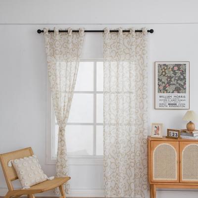 China Modern Manufacture Factory Modern Durable Polyester Bedroom Printed Sheer Curtains For Home Window for sale