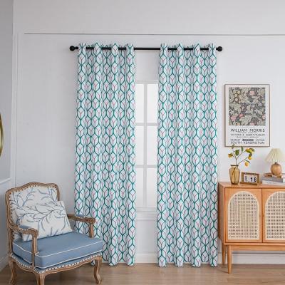 China America Country Style Polyester Living Room Plain Grommet Blackout Printing Curtains Manufacturer-Supplier for sale