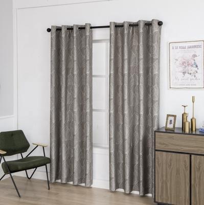 China Durable Shaoxing Manufacturer Windows Polyester Grommet Bedroom Jacquard Curtains For Home for sale