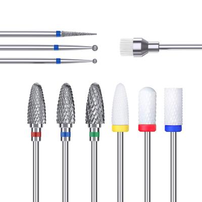 China Hot Sale 10pcs Finger Nail Art Amazon Carbide Burrs Ceramic Nail Drill Bit Set for sale