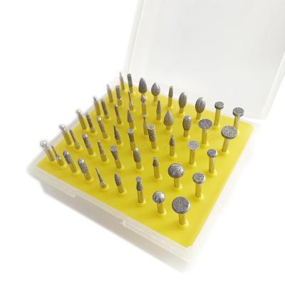 China XUNDA 50PCS 3.17mm Head Plated Diamond Grinding Burrs Set For Stone XD-Z012 for sale