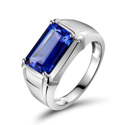 China CLASSIC wholesale men ring 925 Sterling Silver Sapphire Wedding Ring for men for sale