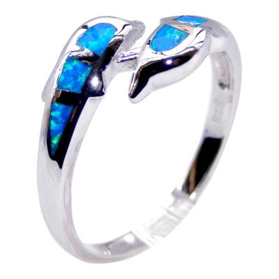 China Fashion Sea Life CLASSIC Opal Jewelry 925 Silver Opal Stone Fish Shaped Opal Price Per Gram Ring for sale