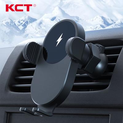 China KCT Adjustable Factory Direct Sale 360 ​​Rotate Car Charger 15W Air Vent Mount Wireless Fast Charging Phone Holder for sale