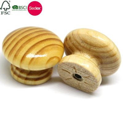 China High quality price of small wooden knobs good small round wooden dresser knobs and handles for sale