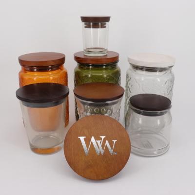 China Factory direct viable high quality glass jar wooden lid for sale