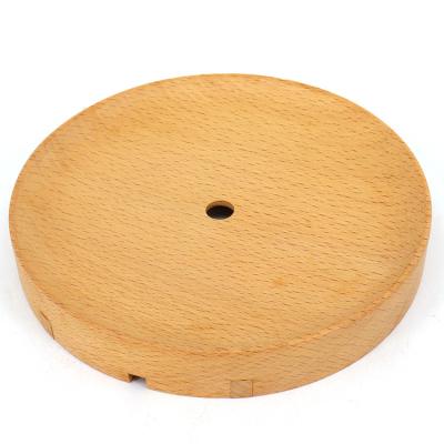 China Handmade Disc Shaped Wooden Lamp Base From Europe, Wooden Led Base Manufacturer for sale