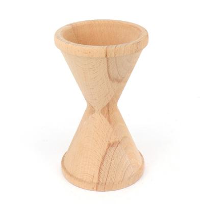 China Custom Natural Wood Craft Small Home Decor Wooden Mini Hourglass for sale