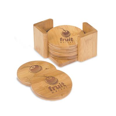 China Original Eco Friendly Factory Sustainable Tea Drink Beer Coffee Custom Empty Square Round Bamboo Coaster Set for sale