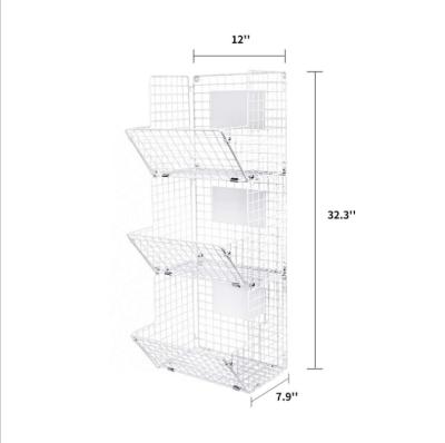 China 3Layer Sustainable Multifunctional Fruit And Vegetable Rack Wall Mounted Metal Basket Storage Rack for sale