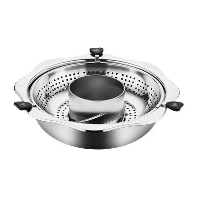 China Raising Most Popular Stainless Steel Rotary Adjustable Kitchen Chinese Style Household Hot Pot For Cooking for sale