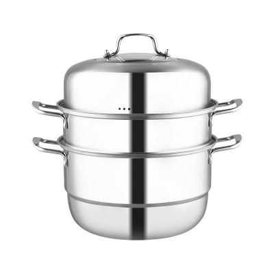 China Hot Selling Sustainable In China Universal Household Stainless Steel 3 Layers Steamer Food Pot Cooker for sale