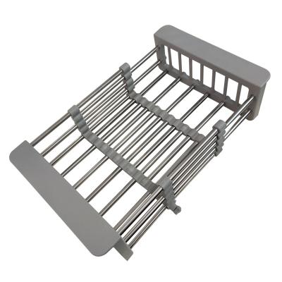 China Other Household Hot Selling Stainless Steel Kitchen Sink Rack Retractable Draining Basket for sale