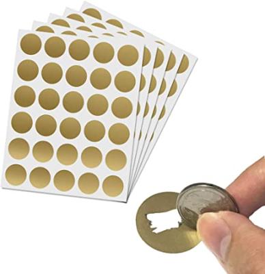 China Scratch Off Circle Custom Round Gold Scratched Easily Chime Off Labels Scratch Off Sticker Sheets for sale